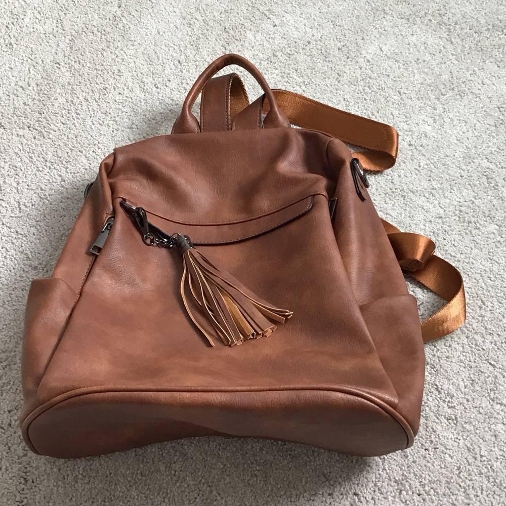 Brown Leather Backpack
